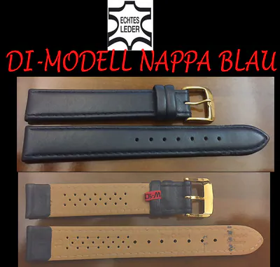 16 mm DI-MODELL Echt Leder Uhrenarmband Nappa dunkelblau sehr gute Qualität – neu – Uhren & Schmuck