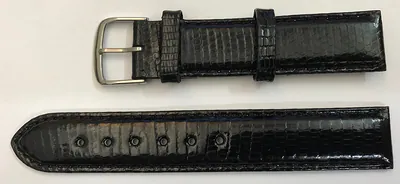 18 mm Luxus Echt Leder Uhrenarmband schwarz Hochwertig glänzend – neu – Uhren & Schmuck – Foto 1 von 2