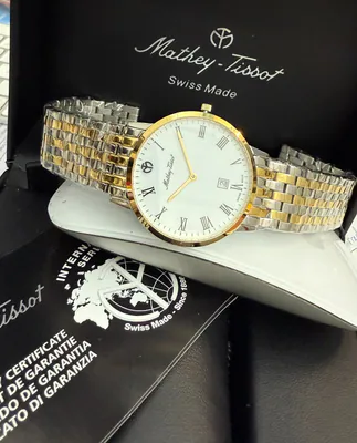 Mathey Tissot Flache Herrenuhr Edelstahl 38 mm Swiss Made Saphirglas H9315B – gebraucht, wie neu – Uhren & Schmuck…