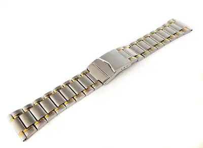 24 mm Edelstahl Bicolor Uhrenarmband Faltschließe Sicherheitsbügel Diloy – neu – Uhren & Schmuck – überwiegend weiß – Foto…