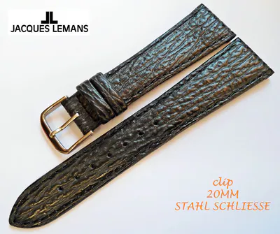 10 Stück Konvolut 20 mm JACQUES LEMANS Uhrenarmband schwarz ECHT LEDER Klipp – gebraucht, wie neu – Uhren & Schmuck – Foto…