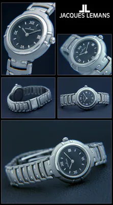 Damenuhr JACQUES LEMANS Swiss made guillochiertes Zifferblatt Titan-Look JL-870 – gebraucht, wie neu – Uhren & Schmuck…