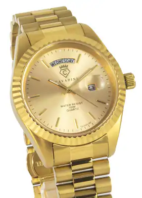 Cavadini Herrenuhr Leonardo CV-332JDD Tag Datum massiv Edelstahl – gebraucht, wie neu – Uhren & Schmuck – überwiegend weiß…