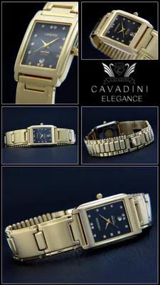 Damenuhr CAVADINI Elegant mit Zirkonia Edelstahl hartvergoldet Schmuckuhr – gebraucht, wie neu – Uhren & Schmuck