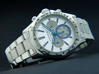 CAVADINI Chronograph Herrenuhr Designer Edelstahl 10 BAR Blau-silber CV-1618 – gebraucht, wie neu – Uhren & Schmuck – Foto…