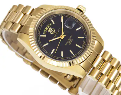 Cavadini Herrenuhr Leonardo massiv Edelstahl Tag Datum Anzeige schwarz – gebraucht, wie neu – Uhren & Schmuck – Foto 1 von 5