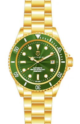 Taucher Automatikuhr Cavadini Edelstahl Vergoldet Grün 30 Bar XXL 45mm CV-463X – neu – Uhren & Schmuck – Foto 1 von 3