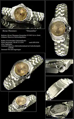 Revue Thommen STREAM LINE Herrenuhr Edelstahl Swiss made 38mm Zifferblatt kupfer – gebraucht, wie neu – Uhren & Schmuck…