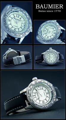 BAUMIER Herrenuhr Automatikuhr Edelstahl Kaliber Felsa Swiss made – neu – Uhren & Schmuck – überwiegend schwarz