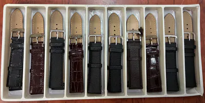 20mm Konvolut 10 Stück Leder Uhrenarmbänder sortiert B-Ware – gebraucht, wie neu – Uhren & Schmuck – überwiegend schwarz…