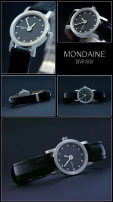 Designer MONDAINE Damenuhr Swiss made Edelstahl Lederband mit Faltschließe – gebraucht, wie neu – Uhren & Schmuck…
