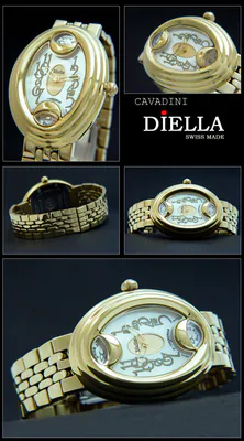 LUXUS CAVADINI DAMEN UHR GOLD PLATTIERT DESIGN STÜCK O.VAGANZA SWISS MADE – gebraucht, wie neu – Uhren & Schmuck