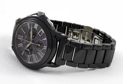 ALFEX Herrenuhr 5629 Chronograph Keramik schwarz Perlmutt swiss made 44mm – gebraucht, wie neu – Uhren & Schmuck – Foto 1…