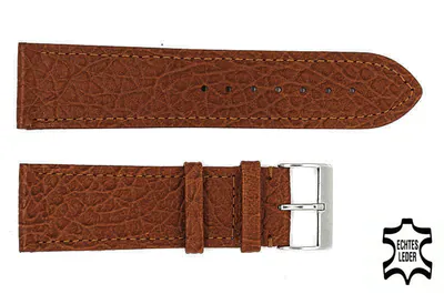 24 mm Uhrenarmband Buffalo flach- echt Leder braun mit Naht – neu – Uhren & Schmuck – Foto 1 von 2