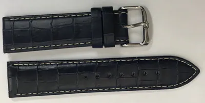 22 mm Feines Kalbsleder Uhrenarmband Dunkelblau Kroko-Prägung Handmade germany – neu – Uhren & Schmuck – Foto 1 von 2
