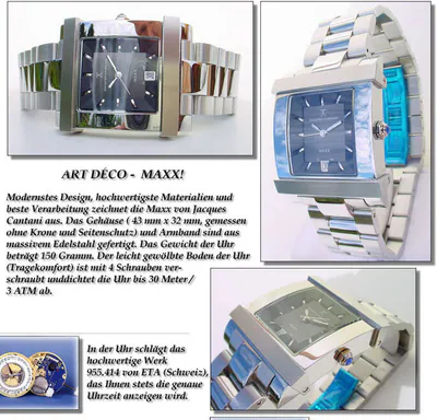 Jacques Cantani JC-560 Luxus Herrenuhr massiv Edelstahl Designeruhr – gebraucht, wie neu – Uhren & Schmuck – überwiegend weiß