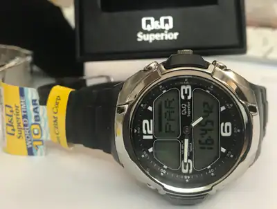 Herrenuhr Analog-digital Weltzeit Rarität Stoppuhr MQ01J101 Q&Q Japan – gebraucht, wie neu – Uhren & Schmuck – überwiegend…