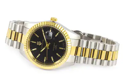 CAVADINI Herrenuhr Leonardo CV-330J Datum Lupe Edelstahl bicolor-schwarz Klassik – gebraucht, wie neu – Uhren & Schmuck…