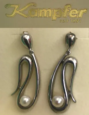 ECHT SILBER Ohrstecker 925er Sterlingsilber mit Zuchtperle 40 mm ca. 9 Gramm – neu – Uhren & Schmuck