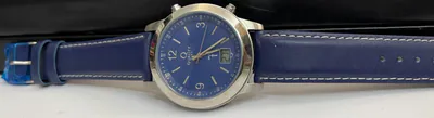 Funk Herrenuhr Quality Time 41mm Lederband Königsblau QGS-1007-31LA – neu – Uhren & Schmuck – Foto 1 von 4