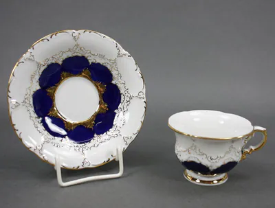 Meissen Mokkatasse Espresso 2-tlg. B-Form Königsblau Gold angespitzt 1. Wahl (3) – gebraucht, gut – Sonstiges – Foto 1 von 2