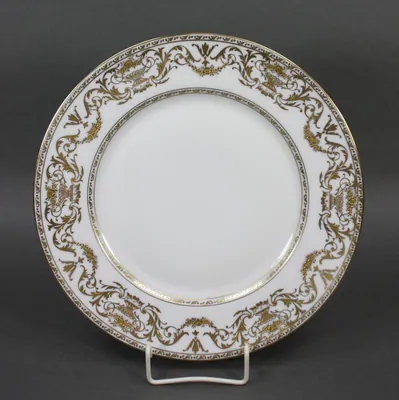 Royal Limoges Or en relief 1x Speiseteller 25 cm – gebraucht, gut – Sonstiges – überwiegend dunkelgrün – Foto 1 von 2