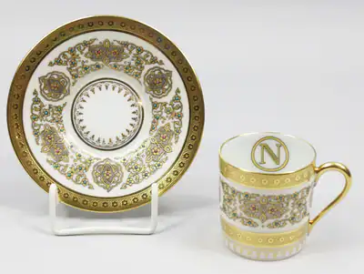 Raynaud & Co. Limoges CYRUS Mokkatasse Espresso (2) (886) – gebraucht, gut – Sonstiges – überwiegend weiß – Foto 1 von 2