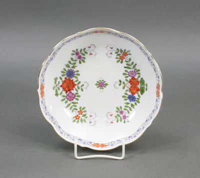 Meissen Konfektschale 18 cm 1.Wahl - Indische Blumenmalerei Kupferfarben 451110 – gebraucht, gut – Sonstiges – überwiegend…