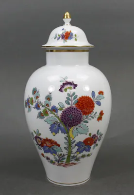 Meissen Vase Deckelvase 25 cm Indische Malerei, bunt mit Kupferfarben 1. Wahl (1 – gebraucht, gut – Sonstiges – Foto 1 von 4