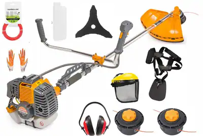 Rasentrimmer Benzin Motorsense 52ccm Freischneider 6 PS Trimmer Set Zubehör – neu – Sonstiges – überwiegend weiß – Foto 1…