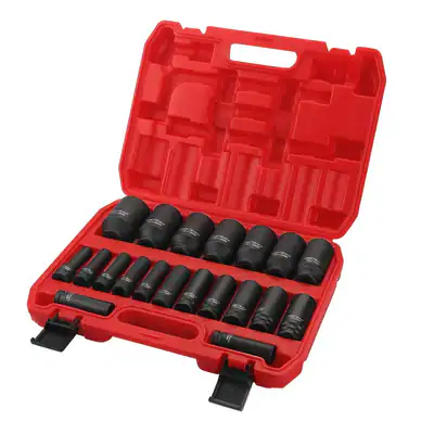 Schlagschrauber Nuss Set 1/2 Zoll 10-38mm Lang Stecknüsse Sechskant 20tlg – neu – Autos – überwiegend weiß – Foto 1 von 3