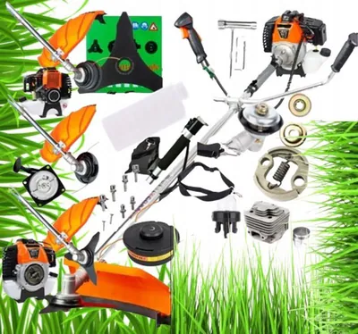 Benzin Motorsense 6,1PS Freischneider Rasentrimmer Set Messer Fadenkopf Gurt – neu – Sonstiges – überwiegend weiß – Foto 1…