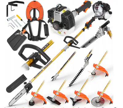 Motorsense Benzinmotor Rasentrimmer 5,2PS 7in1 Heckenschere Hochentaster Zubehör – neu – Sonstiges – überwiegend weiß…