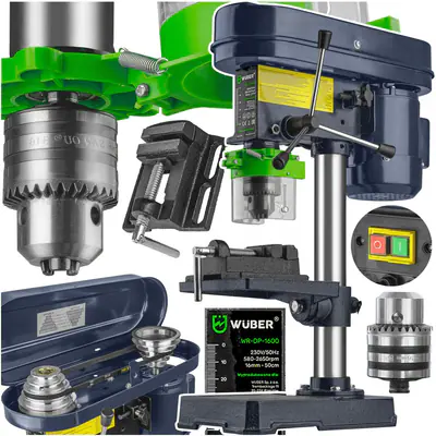 WUBER Ständerbohrmaschine Säulenbohrmaschine 1600W Stark + Schraubstock – neu – Sonstiges – überwiegend weiß – Foto 1 von 5
