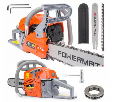 powermat PM-HR-7020 Benzin Kettensäge 4,9 PS Kettensägen Motorsäge