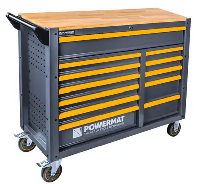 Werkstattwagen Werkzeugwagen Werkzeugschrank 12 Schubladen Leer Holzplatte