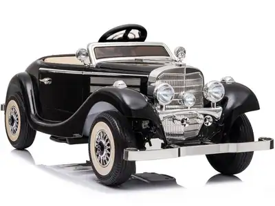 Elektro Kinderauto Oldtimer Cabrio 12V Mercedes Stil EVA Leder Fernbedienung – neu – Spielzeug – überwiegend weiß – Foto 1…