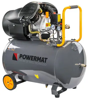 Druckluft Kompressor Ölgeschmiert powermat PM-KO-100T-V2 – neu – Sonstiges – überwiegend weiß – Foto 1 von 5