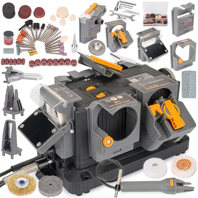Schärfstation Schärfgerät Universal 8in1 Schärfer Bohrerschärfgerät Zubehör Set