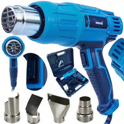 Heißluftpistole 2300W Heißluftföhn Heißluftgebläse Set 600°C 4 Düsen Koffer – neu – Sonstiges – überwiegend weiß – Foto 1…