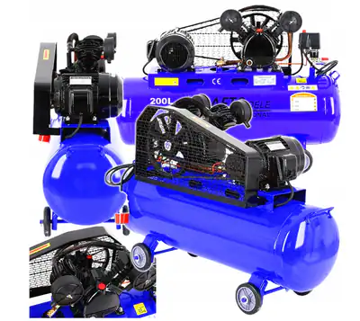 Druckluftkompressor 200L 400V 4,3kW 2-Zylinder 690L/min 8bar Kompressor – neu – Sonstiges – überwiegend weiß – Foto 1 von 5