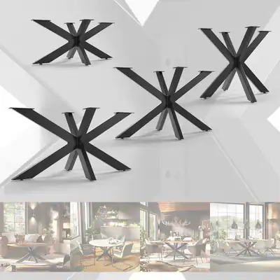 TISCHGESTELL SPIDER Tischkufen Schwerlast Tischbein Design Kreuz Metall B-Ware – neu – Möbel – überwiegend silber – Foto 1…