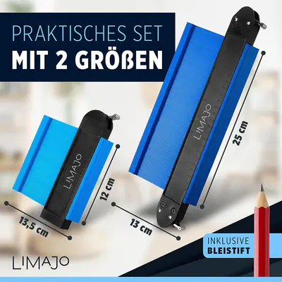 Konturenlehre Konturenschablone Profillehre 2er Set 12 cm 25 cm von SOTECH – neu – Möbel – überwiegend weiß – Foto 1 von 5
