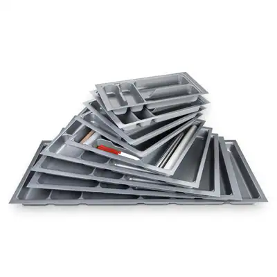 Besteckeinsatz ORGA-BOX I silbergrau für Blum Tandembox / Modern Box 300-1200 mm – neu – Möbel – Foto 1 von 5
