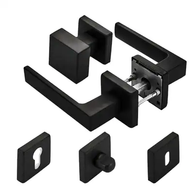 Aluminium Türdrücker schwarz Drückergarnitur Türklinke Türgriff BB PZ WC SOTECH – neu – Möbel – Foto 1 von 5
