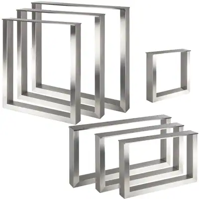 Tischgestell Tischbein Tischuntergestell Edelstahl KUFE Tiefe: 800 B-Ware – neu – Möbel – überwiegend weiß – Foto 1 von 4