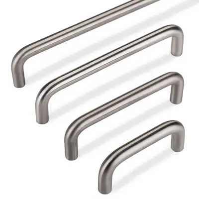 Möbelgriff Oskar Bügelgriff Edelstahloptik BA 64-320 mm Bogengriff Küche Griffe – neu – überwiegend weiß – Foto 1 von 5