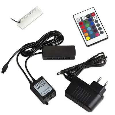 RGB LED Glasbodenbeleuchtung Glaskantenbeleuchtung Vitrinenbeleuchtung SO-TECH® – neu – Möbel – überwiegend weiß – Foto 1…