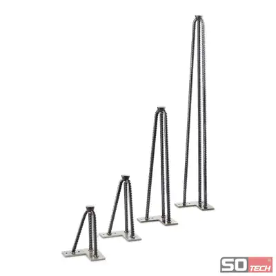 Tischbein Haarnadel Stahl, 200/406/710 mm glatt, schwarz lackiert (VE4) B-Ware – neu – Möbel – Foto 1 von 5