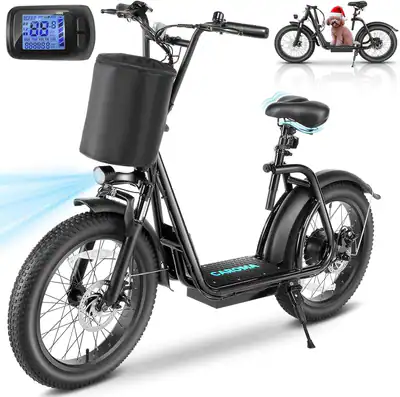 819W Aldul Electric Scooter 20" Fat with Seat and Basket Electric Moped Commuter – neu – Sonstiges – überwiegend weiß…